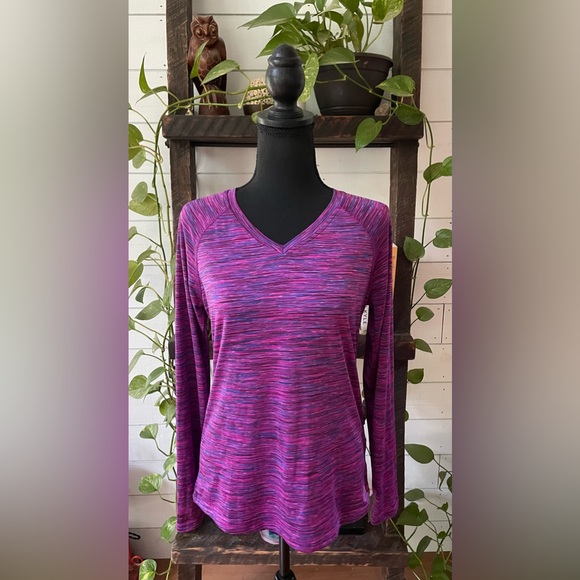RBX: Purple and Pink Brushed Long Sleeve Activewear Shirt - Picture 11 of 17